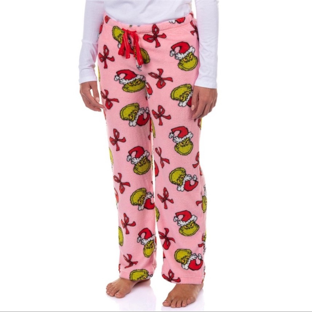 Pink Grinch Holiday Fleece‎ Pajama Pants Size XL